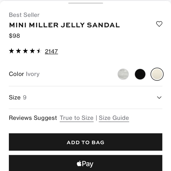 Tory Burch Mini Miller Jelly Sandal Ivory Size 9 - Picture 2 of 8